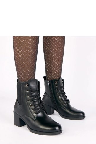 Black Heel Boots in Women`s Ankle Boots & Booties with Fabric, Footbed, Upper Height and Heel Height