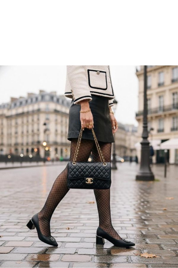 Black Block Heel Pumps....Fabric, Footbed and Heel Height
