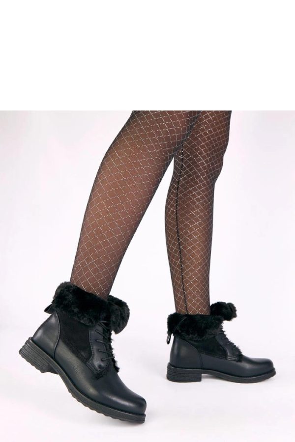 Black Boots..Fabric, Footbed, Upper Height and Heel Height