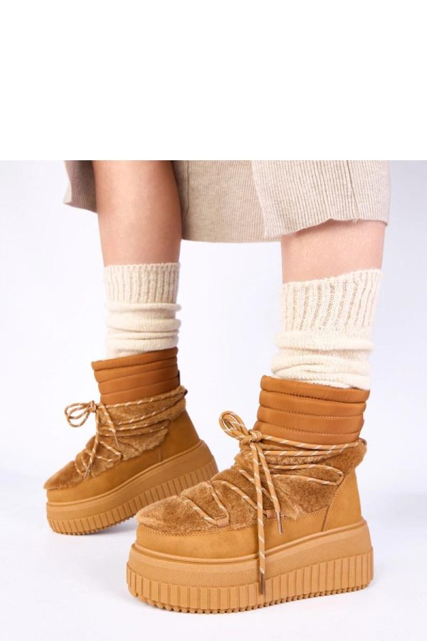Brown Snow Boots in Women`s Ankle Boots & Booties with Fabric, Footbed, Upper Height and Platform Height