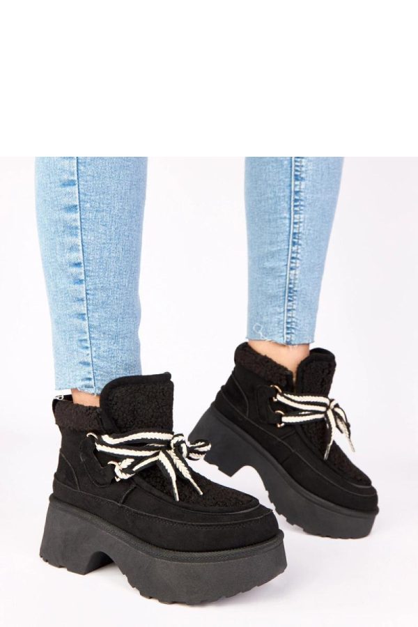 Black Snow Boots in Women`s Ankle Boots & Booties with Fabric, Footbed, Upper Height and Platform Height