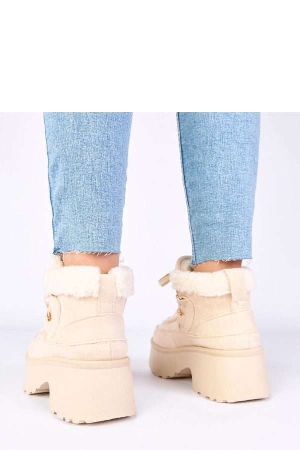 Beige Snow Boots...Fabric, Footbed, Upper Height and Platform Height