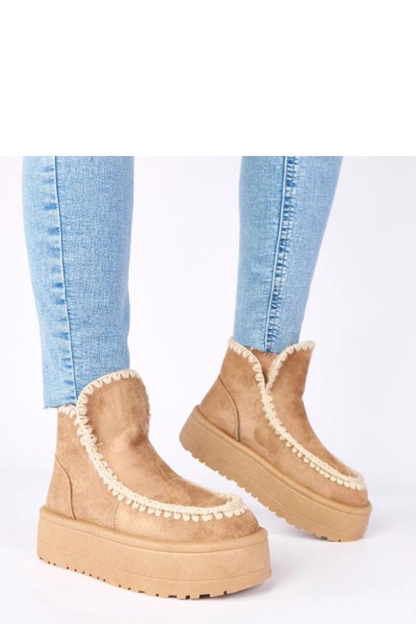 Beige Snow Boots...Fabric, Footbed, Upper Height and Platform Height