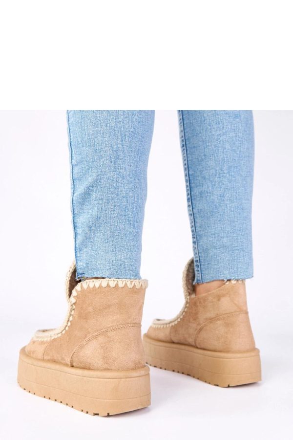 Beige Snow Boots...Fabric, Footbed, Upper Height and Platform Height