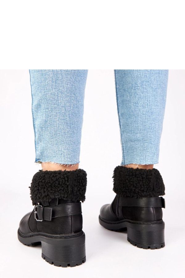 Black Boots in Women`s Ankle Boots & Booties with Fabric, Footbed, Upper Height and Heel Height