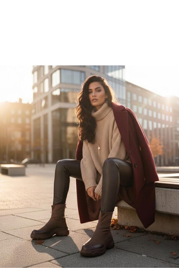 Brown Boots...Fabric, Footbed, Upper Height and Platform Height