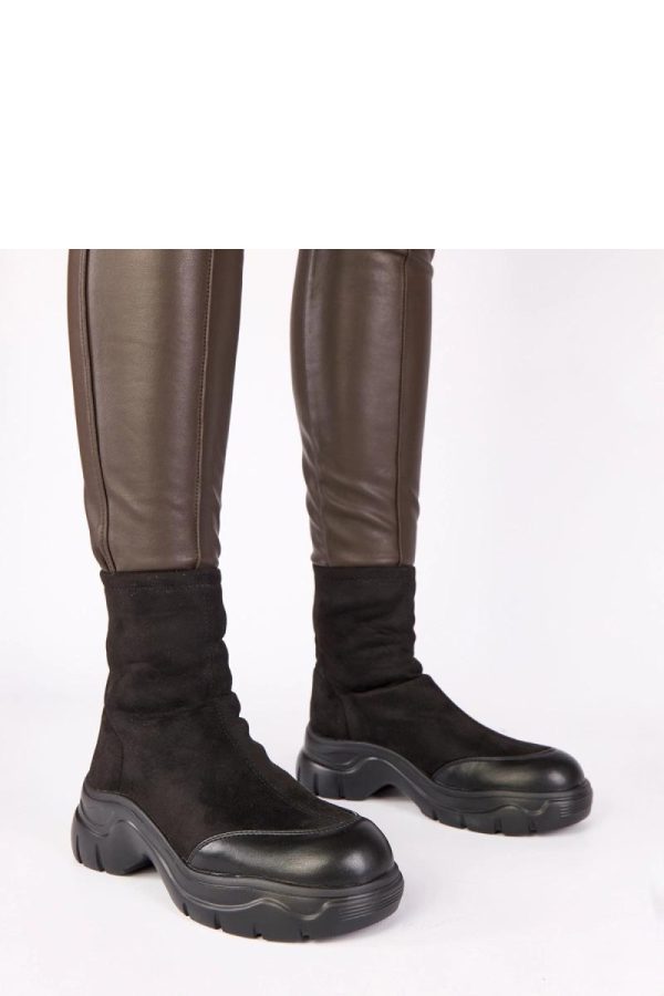 Black Boots in Women`s Ankle Boots & Booties with Fabric, Footbed, Upper Height and Platform Height