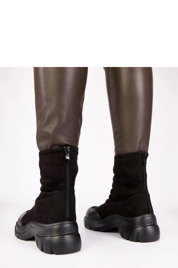 Black Boots in Women`s Ankle Boots & Booties with Fabric, Footbed, Upper Height and Platform Height