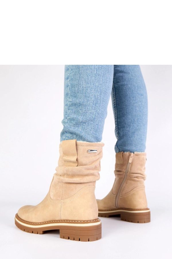 Beige Boots....Fabric, Warmers, Footbed, Upper Height and Heel Height