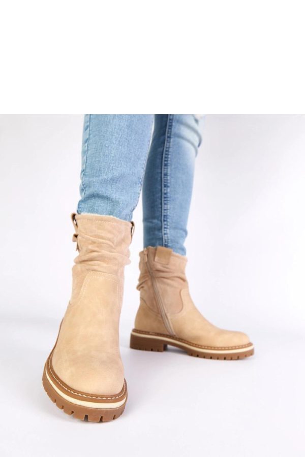 Beige Boots....Fabric, Warmers, Footbed, Upper Height and Heel Height