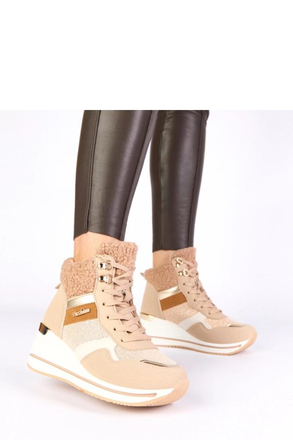 Beige Snow Boots....Fabric, Warmers, Footbed and Heel Height