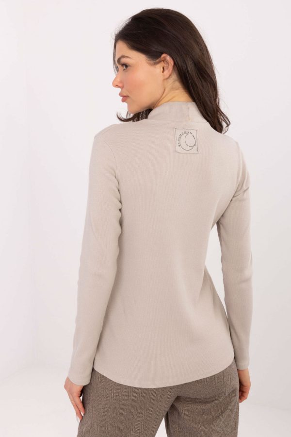 Beige Blouse in Women`s Blouses, Tunics with Cotton and Spandex