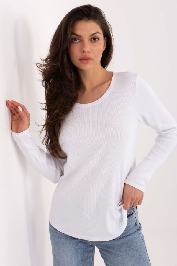 White Blouse in Women`s Blouses, Tunics with Cotton and Spandex