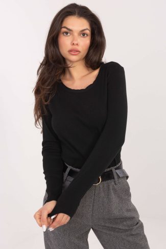 Black Blouse in Women`s Blouses, Tunics with Cotton and Spandex