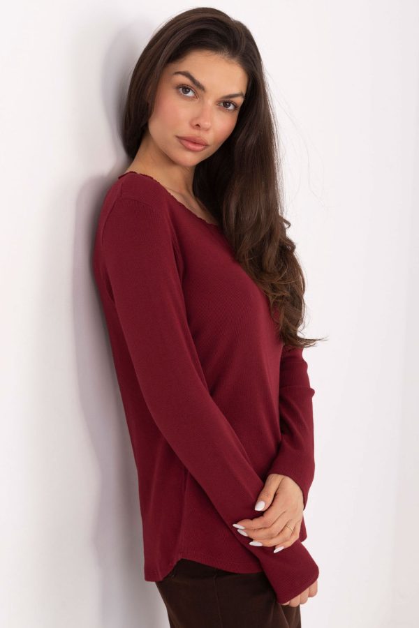 Red Blouse in Women`s Blouses, Tunics with Cotton and Spandex