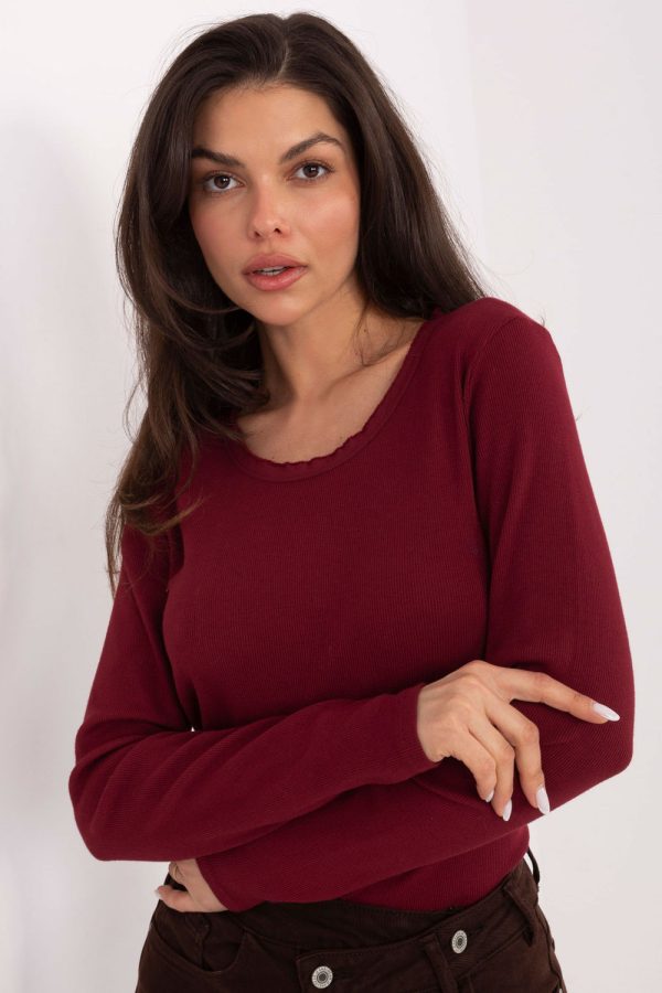 Red Blouse in Women`s Blouses, Tunics with Cotton and Spandex