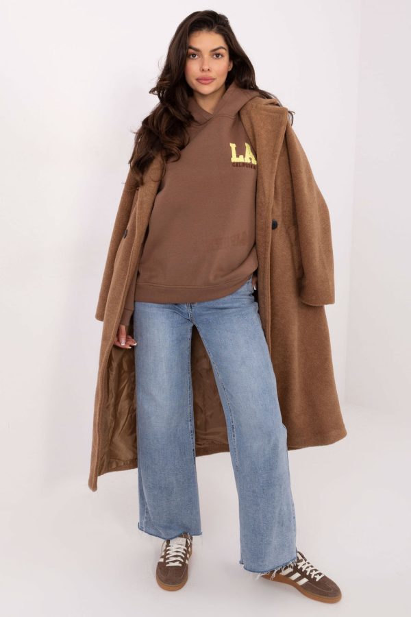 Beige Sweatshirt in Sweatshirts For Women with Cotton and Polyester