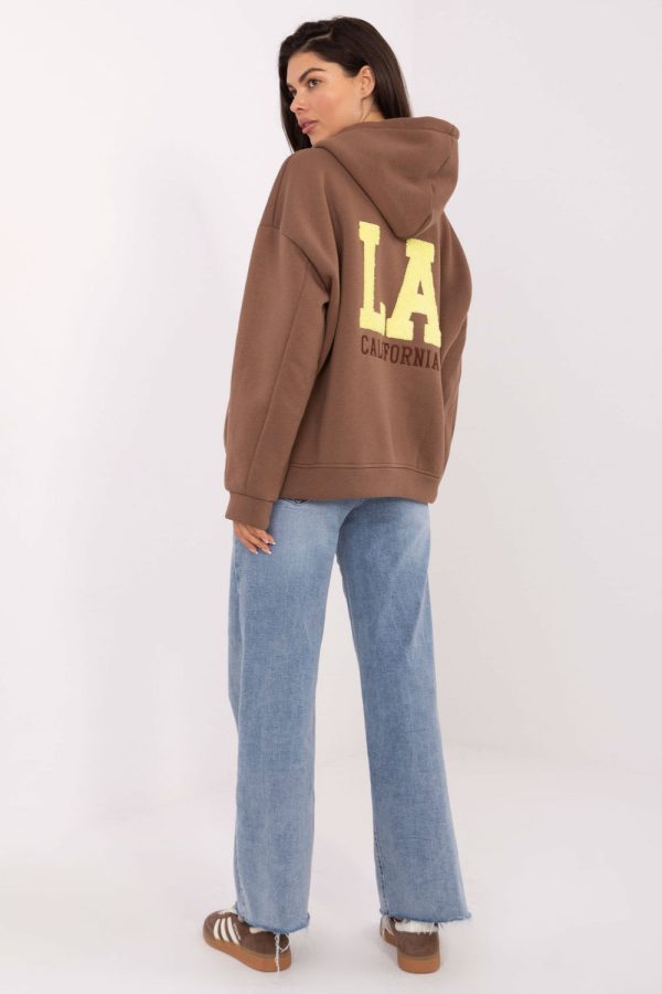 Beige Sweatshirt in Sweatshirts For Women with Cotton and Polyester