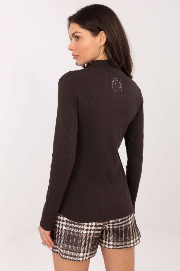 Brown Blouse in Women`s Blouses, Tunics with Cotton and Spandex