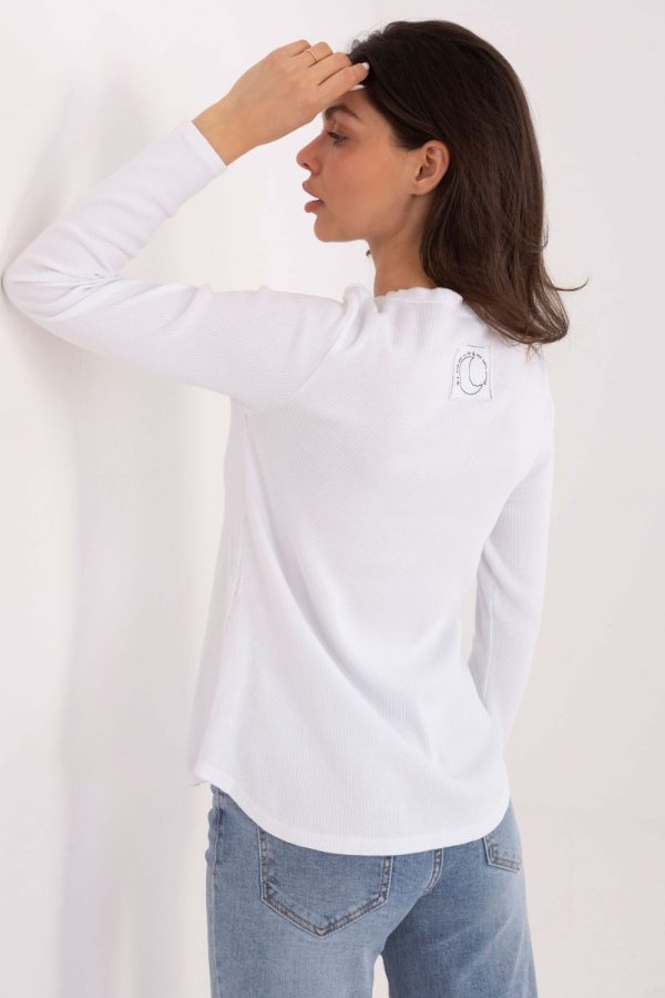 White Blouse in Women`s Blouses, Tunics with Cotton and Spandex