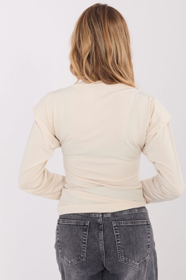 Beige Blouse in Women`s Blouses, Tunics with Polyester and Viscose