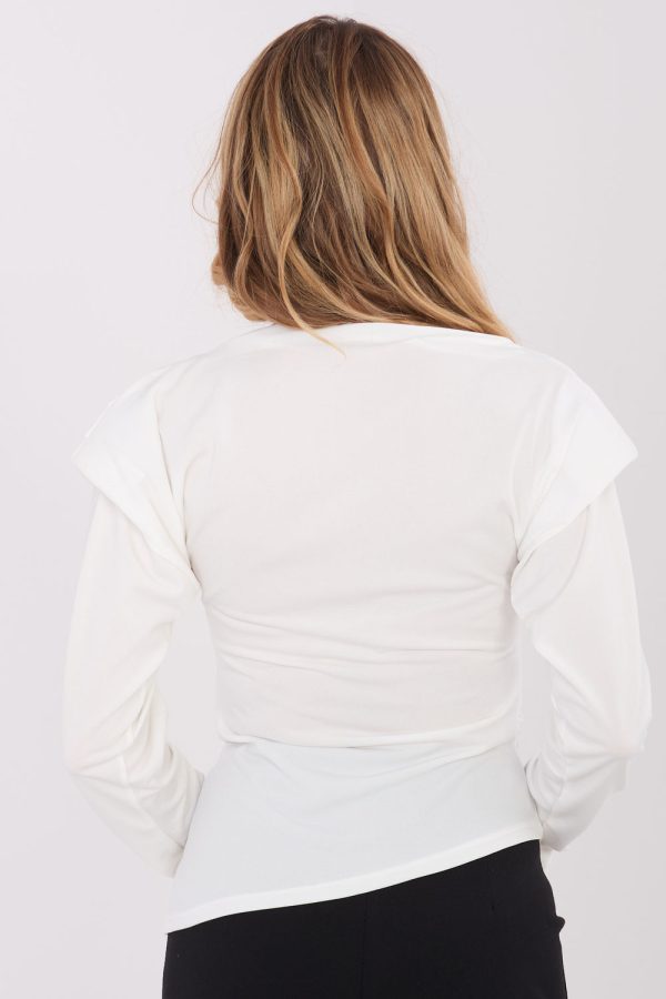 Beige Blouse in Women`s Blouses, Tunics with Polyester and Viscose