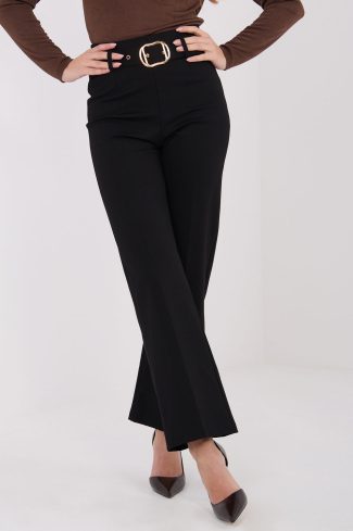 Black Women Trousers in Pants, Trousers, Shorts with Spandex, Nylon and Viscose