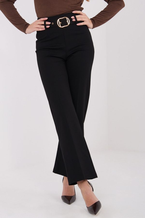 Black Women Trousers in Pants, Trousers, Shorts with Spandex, Nylon and Viscose