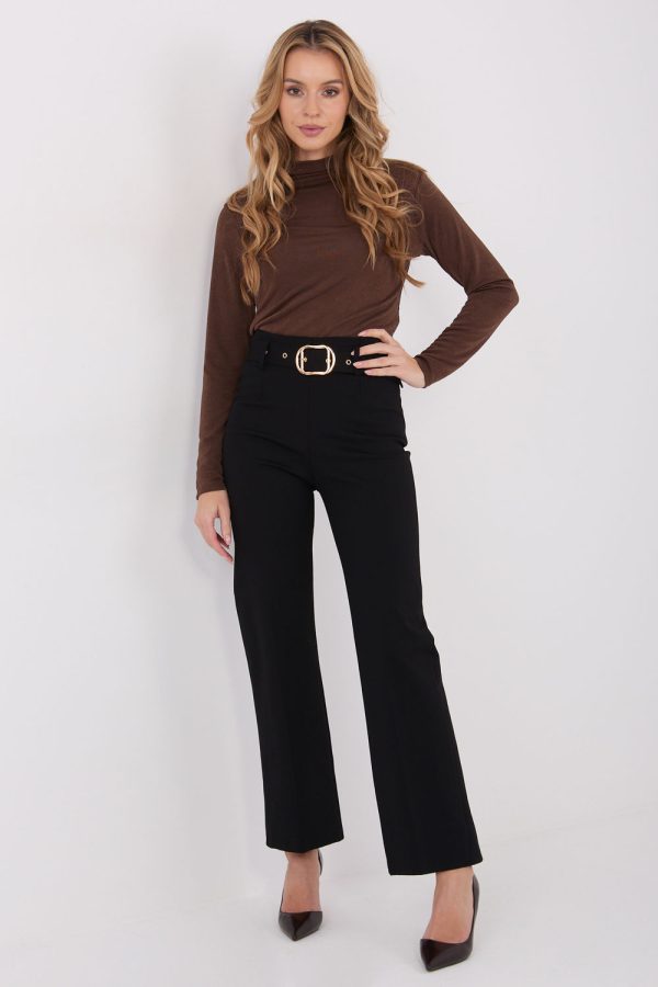 Black Women Trousers in Pants, Trousers, Shorts with Spandex, Nylon and Viscose