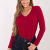 Red Blouse in Women`s Blouses, Tunics with Cotton and Spandex