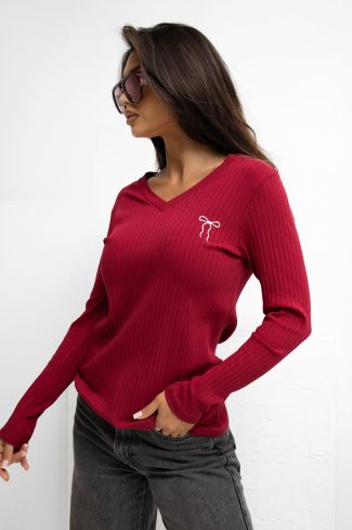 Red Blouse in Women`s Blouses, Tunics with Cotton and Spandex