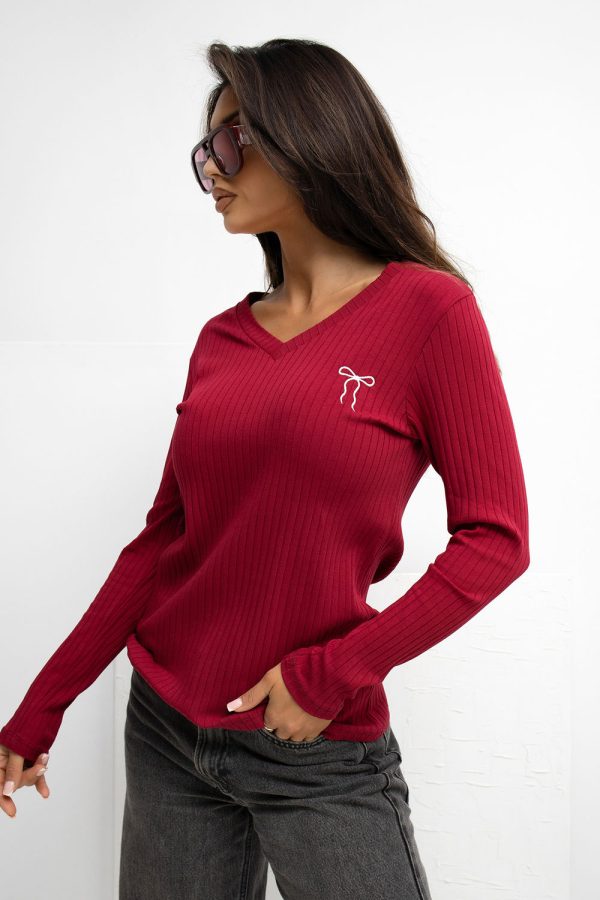 Red Blouse in Women`s Blouses, Tunics with Cotton and Spandex