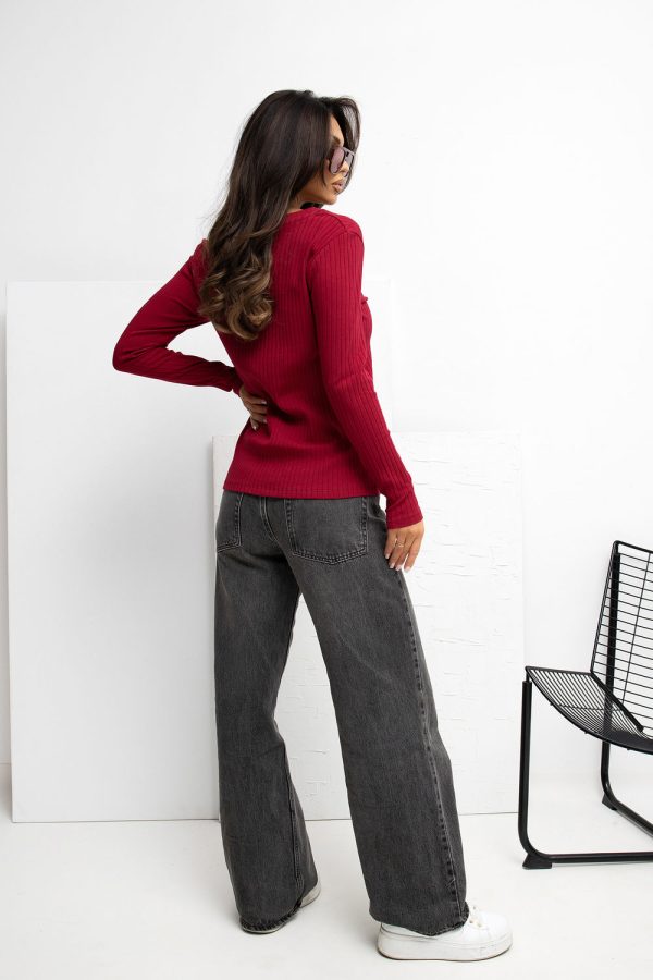 Red Blouse in Women`s Blouses, Tunics with Cotton and Spandex