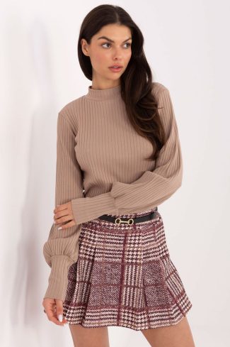 Beige Blouse in Women`s Blouses, Tunics with Cotton and Spandex
