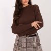 Brown Blouse in Women`s Blouses, Tunics with Cotton and Spandex