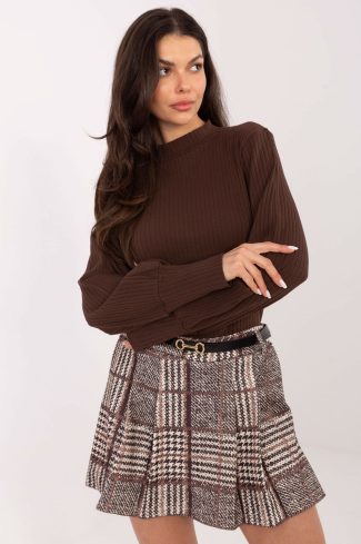 Brown Blouse in Women`s Blouses, Tunics with Cotton and Spandex