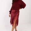 Red Skirt in Skirts with Spandex and Polyester