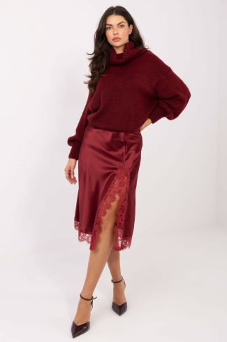 Red Skirt in Skirts with Spandex and Polyester