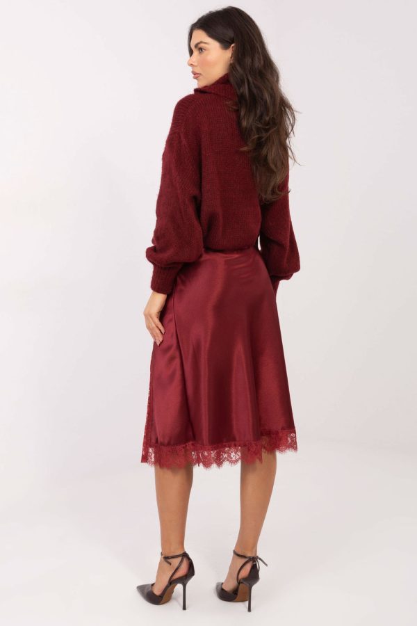Red Skirt in Skirts with Spandex and Polyester