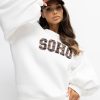 Beige Sweatshirt in Sweatshirts For Women with Cotton and Spandex