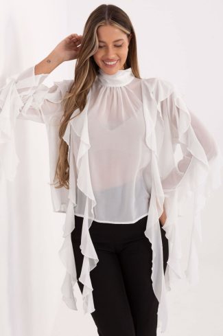 Beige Blouse in Women`s Blouses, Tunics with Polyester and Viscose