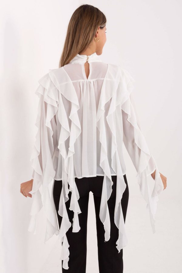 Beige Blouse in Women`s Blouses, Tunics with Polyester and Viscose