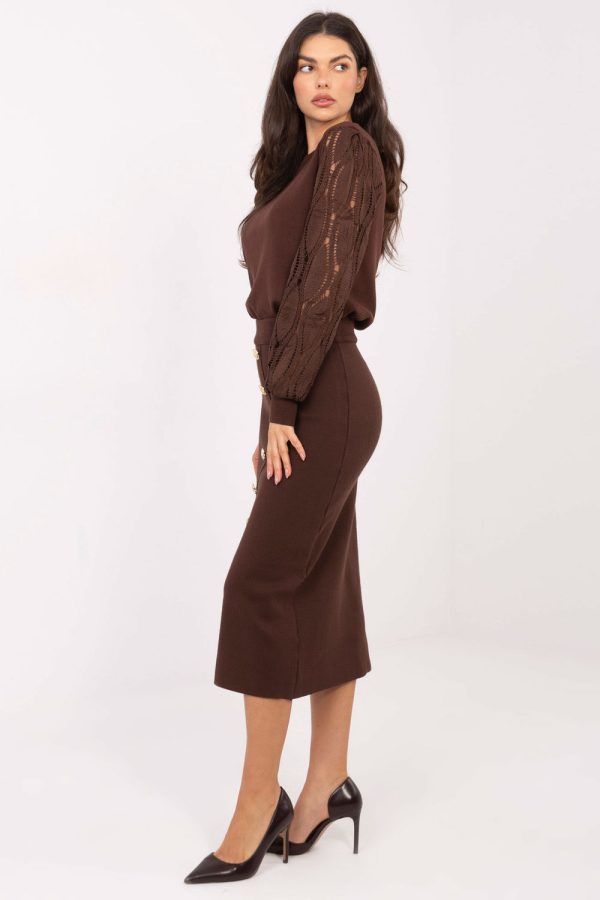 Brown Skirt in Skirts with Polyester and Viscose