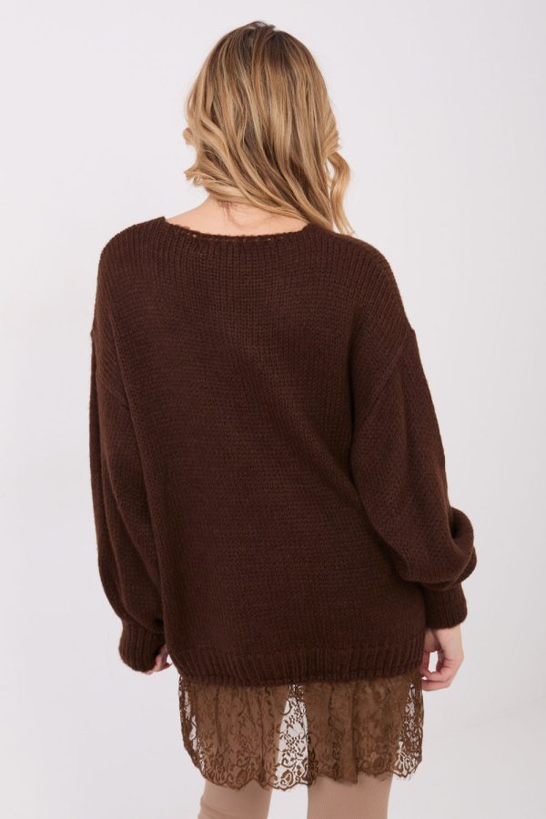 Brown Jumper in Sweaters, Pullovers, Jumpers, Turtlenecks, Boleros, Shrugs with Acrylic, Moher and Nylon