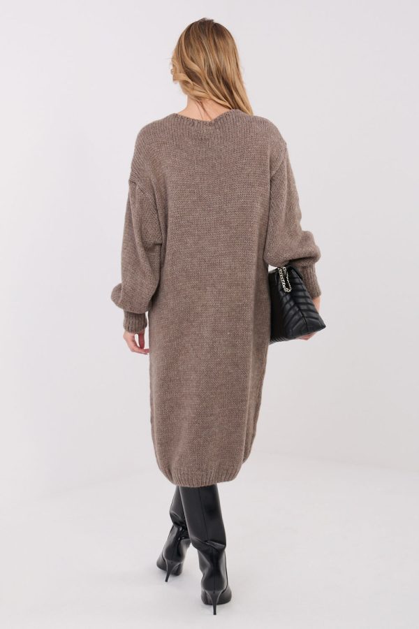 Beige Daydress in Day Dresses with Acrylic, Moher and Nylon
