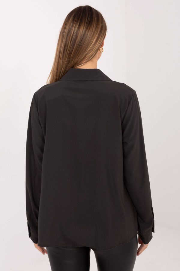 Brown Long Sleeve Shirt in Shirts For Women with Polyester