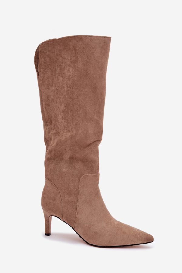 beige Heel boots model 221903 Step in style