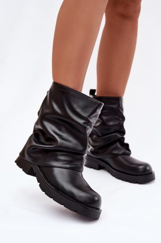 Black Boots in Women`s Ankle Boots & Booties with Fabric, Warmers, Footbed, Upper Height and Heel Height