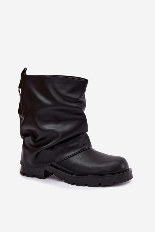 Black Boots in Women`s Ankle Boots & Booties with Fabric, Warmers, Footbed, Upper Height and Heel Height