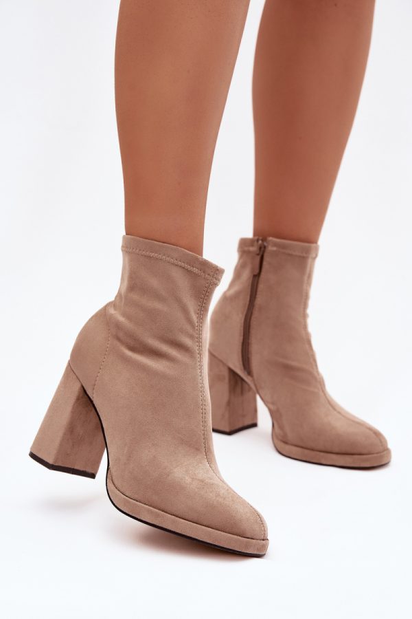 beige Heel boots model 221934 Step in style
